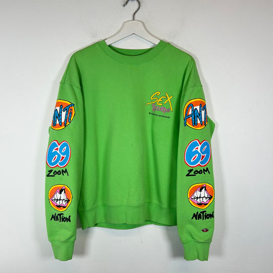 Chrome Hearts Lime Green Matty Boy Sex Records Crewneck Size L