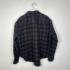 Balenciaga Paris Black/Brown Plaid Flannel Size 42