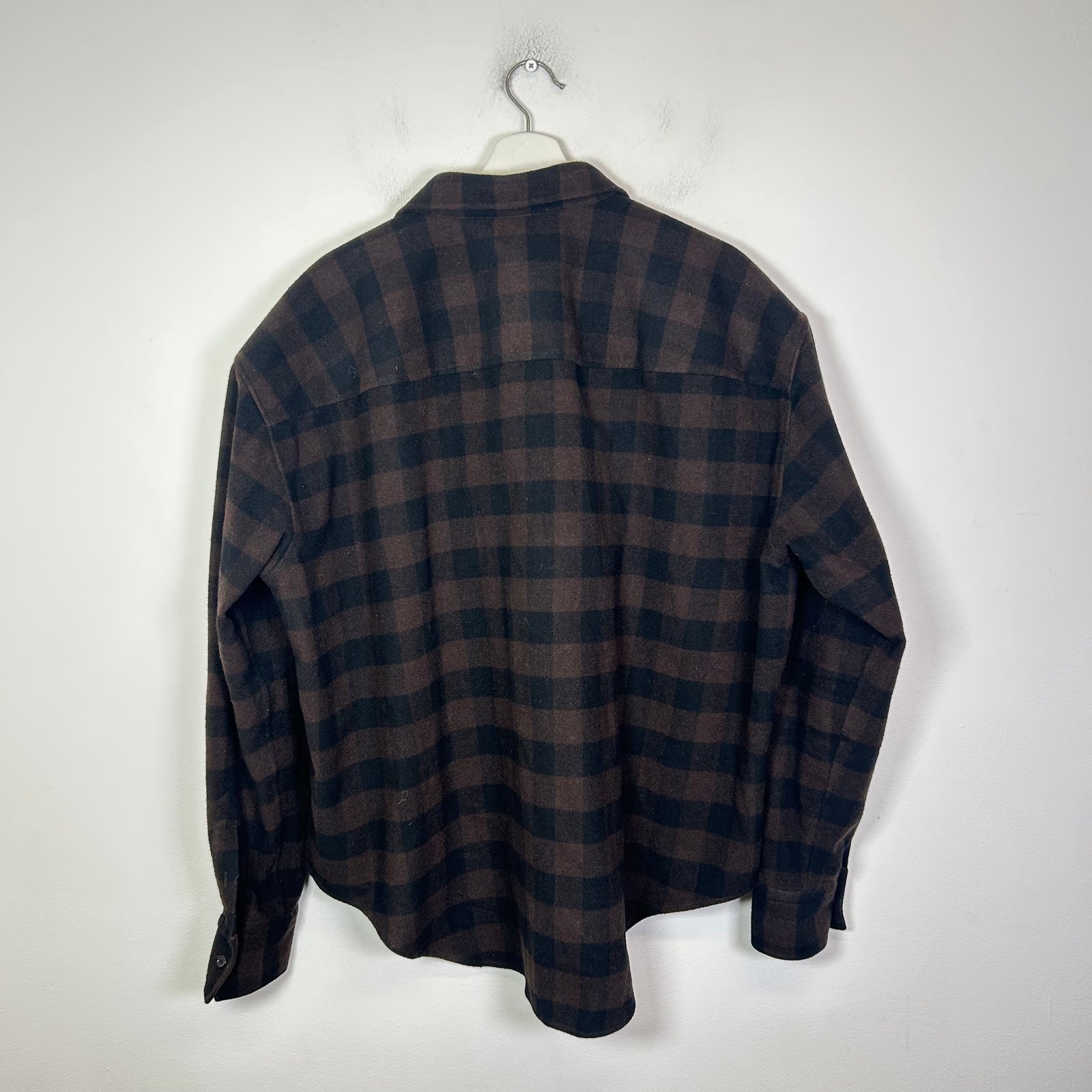 Balenciaga Paris Black/Brown Plaid Flannel Size 42