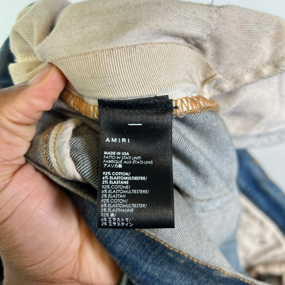 Amiri Clay Indigo Core Applique Logo Jeans