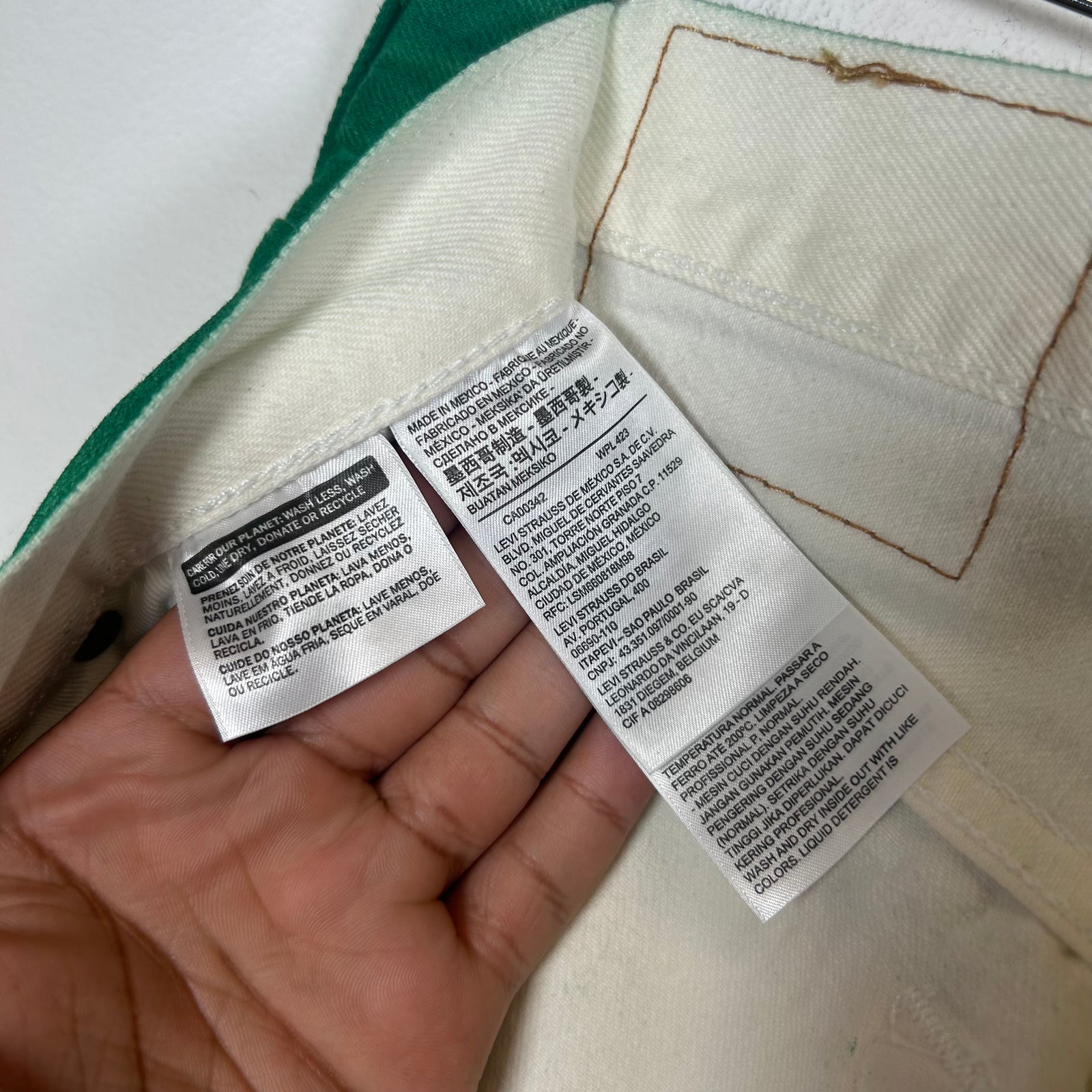 Denim Tears White/Green Lagos Jeans Size 34