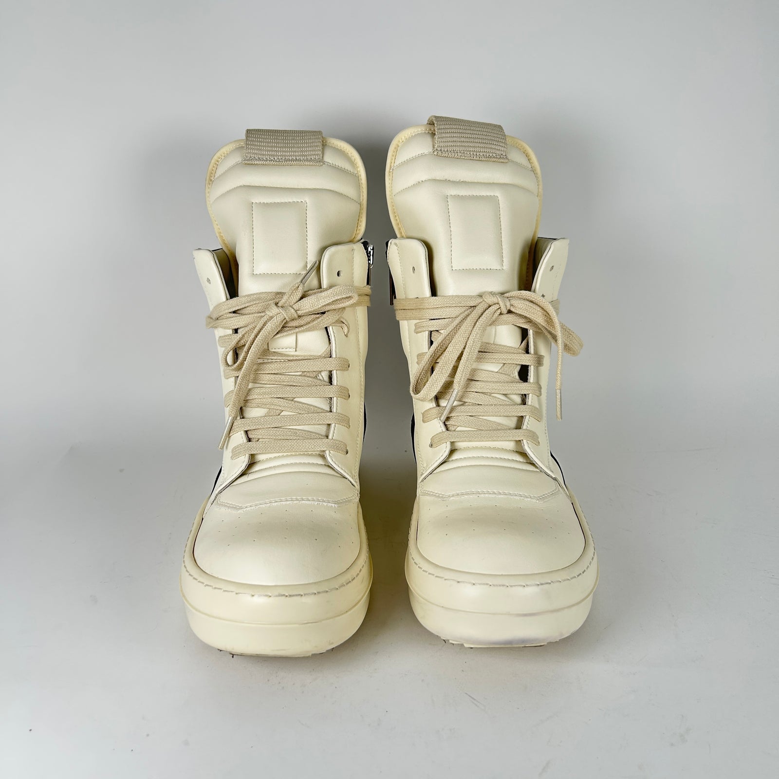 Rick Owens Milk/Black Geobaskets Size 43