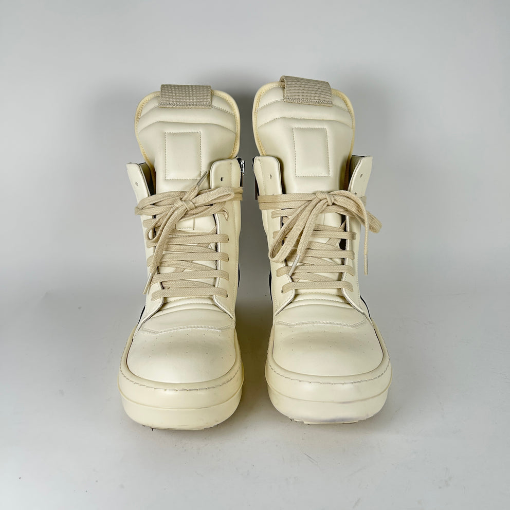 Rick Owens Milk/Black Geobaskets Size 43