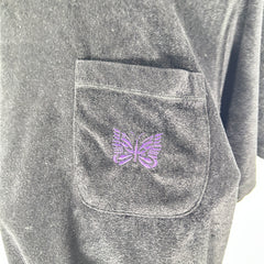Needles Black Towel Logo Pocket T-Shirt Size S