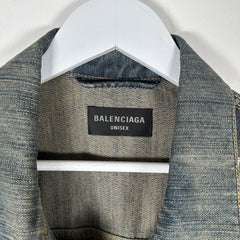 Balenciaga Denim 'Rhinestone Scribble' Jacket Size 2