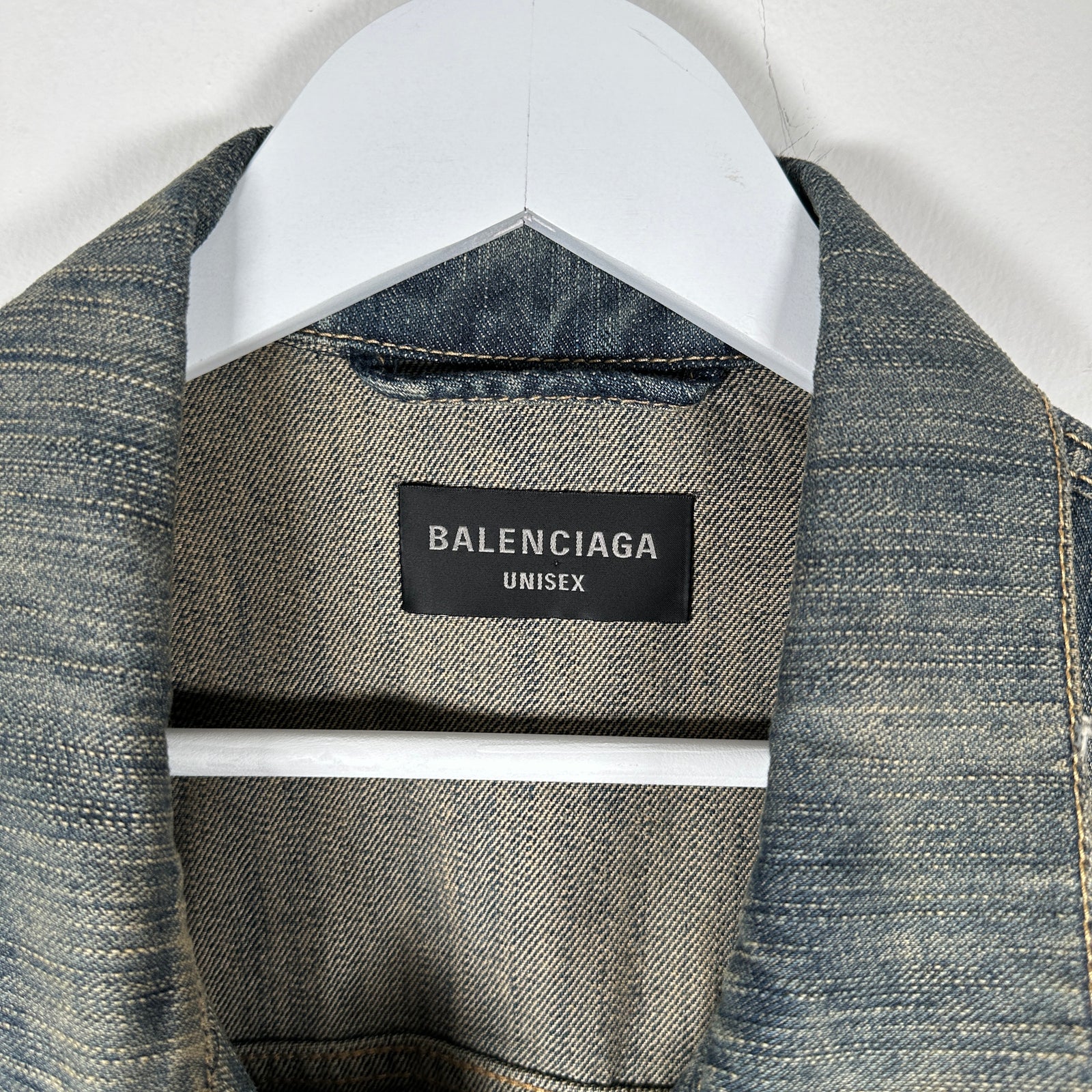 Balenciaga Denim 'Rhinestone Scribble' Jacket Size 2