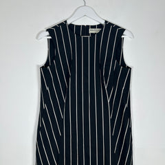 Balenciaga Paris Black Stripe Sleeveless Dress Size 38