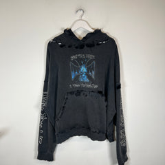 Greedy Unit Grey Choppers Distressed Hoodie Size S