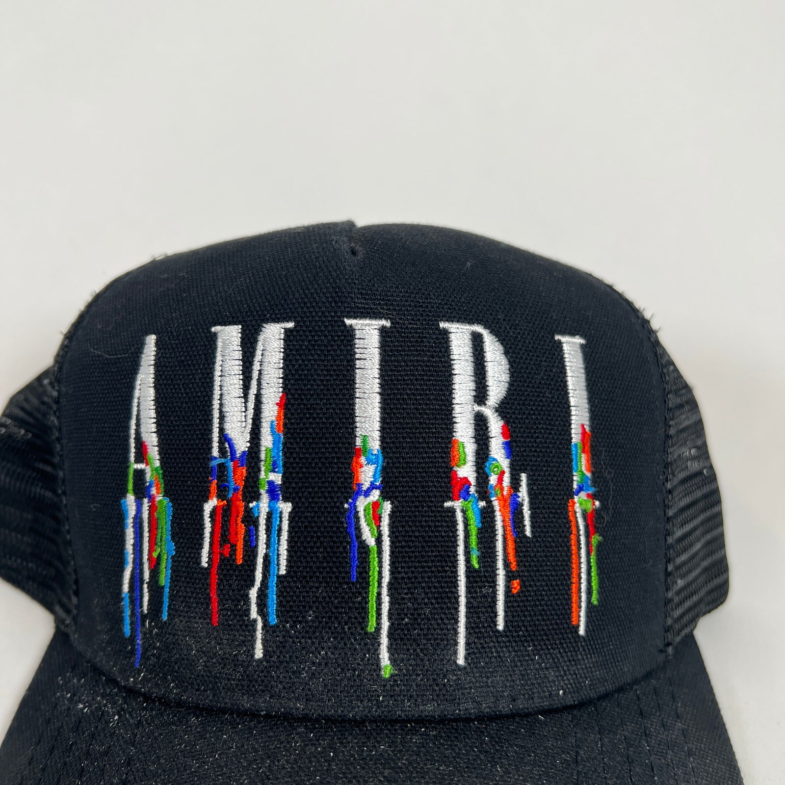 Amiri Paint Drip Logo Black Trucker