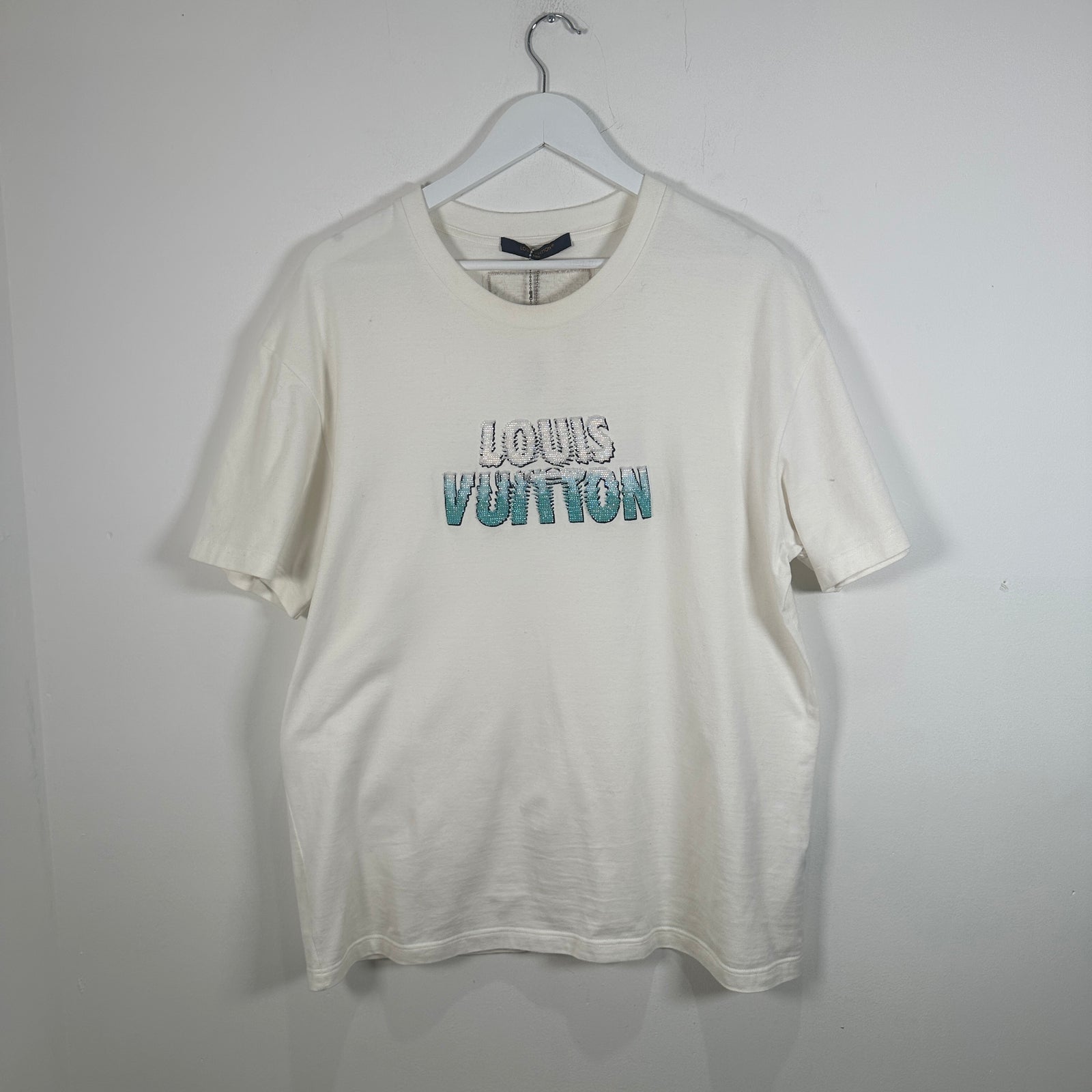Louis Vuitton Sequin Pearl Logo T-Shirt Size XL