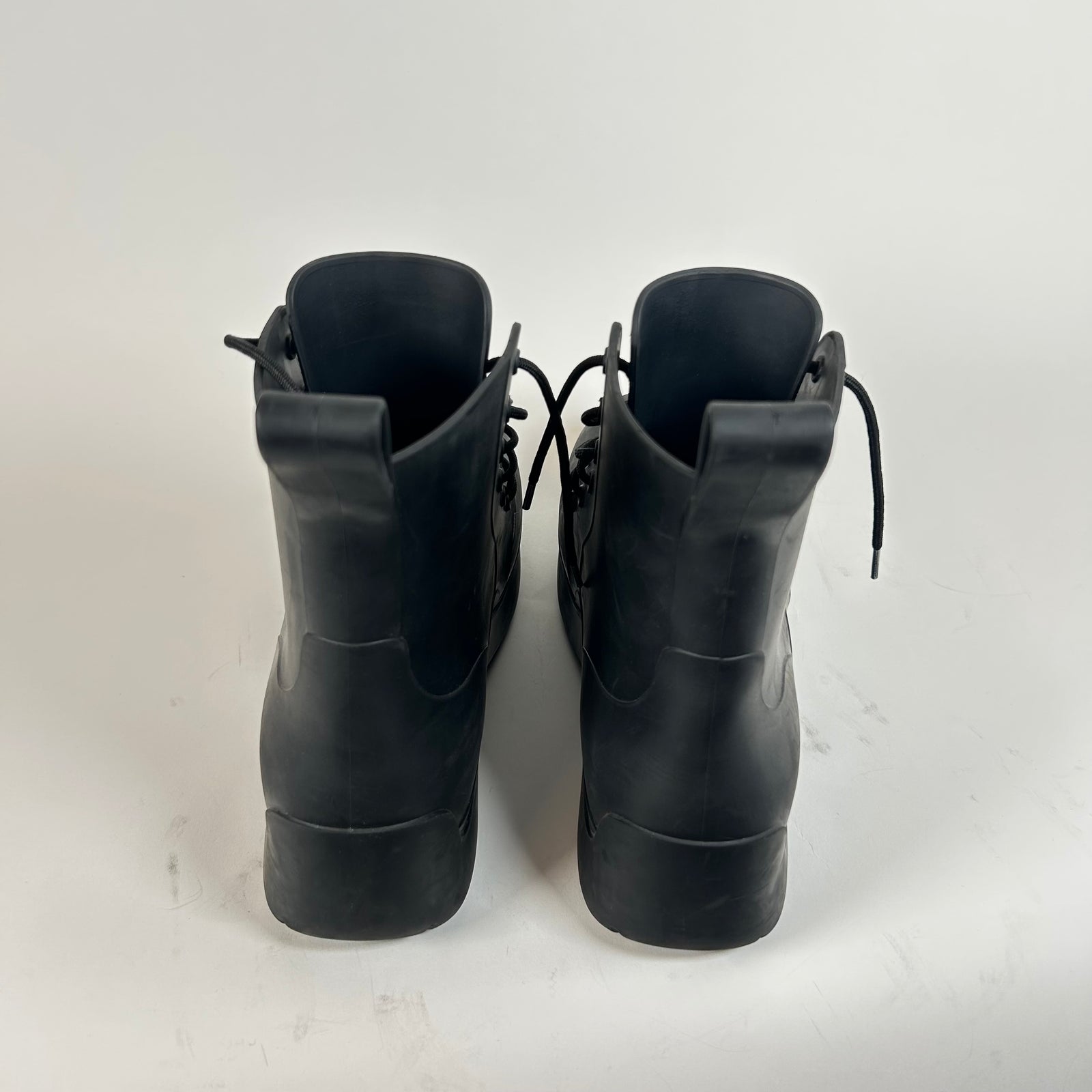 Bottega Veneta Black Lace Up Puddle Boots Size 45