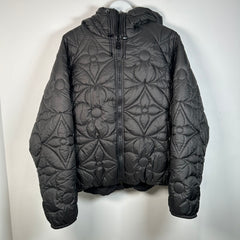 Louis Vuitton Black Flower Monogram Quilted Reversible Puffer Size 52