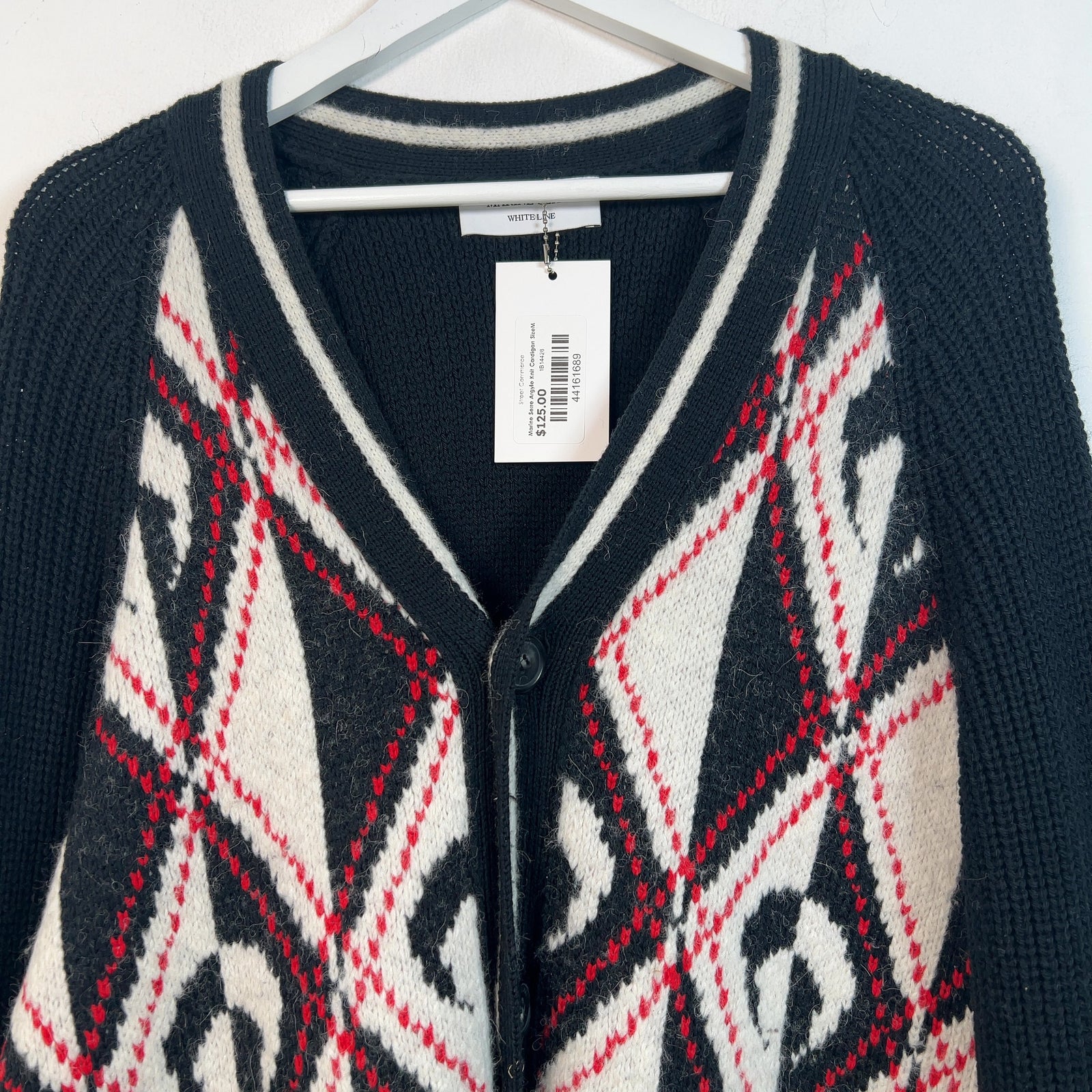 Marine Serre Argyle Knit Cardigan SizeM