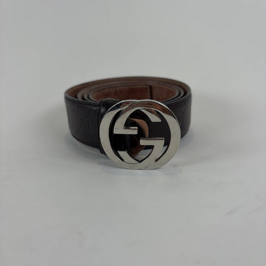 Gucci Signature Embossed GG Leather Belt