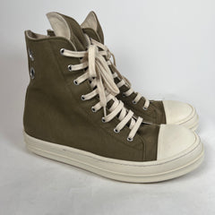 Rick Owens Drkshdw Olive High Top Ramones Size 42