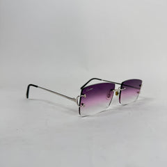 Cartier Silver Rectangle Rimless Glasses