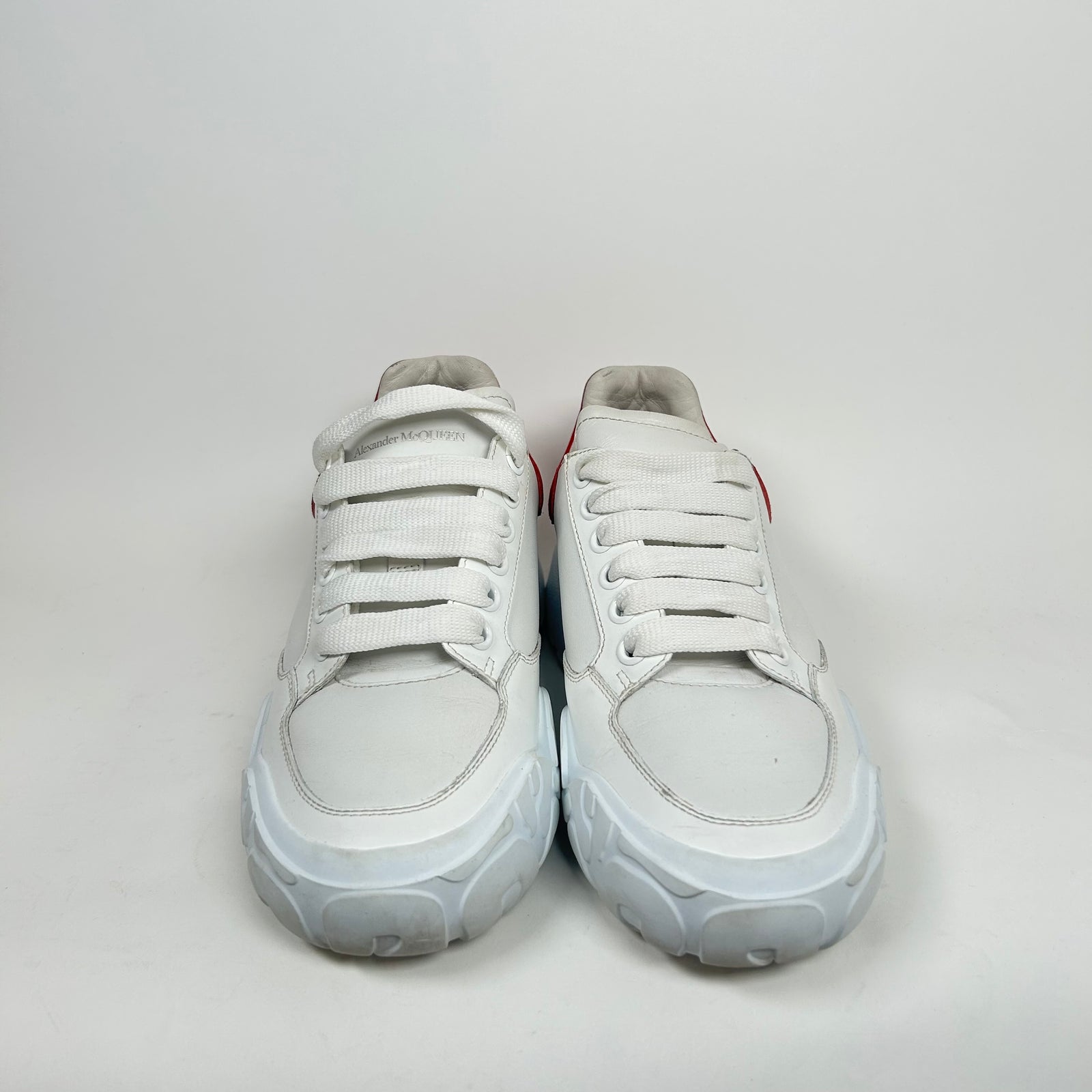 Alexander McQueen White/Red Court Trainers Size 38
