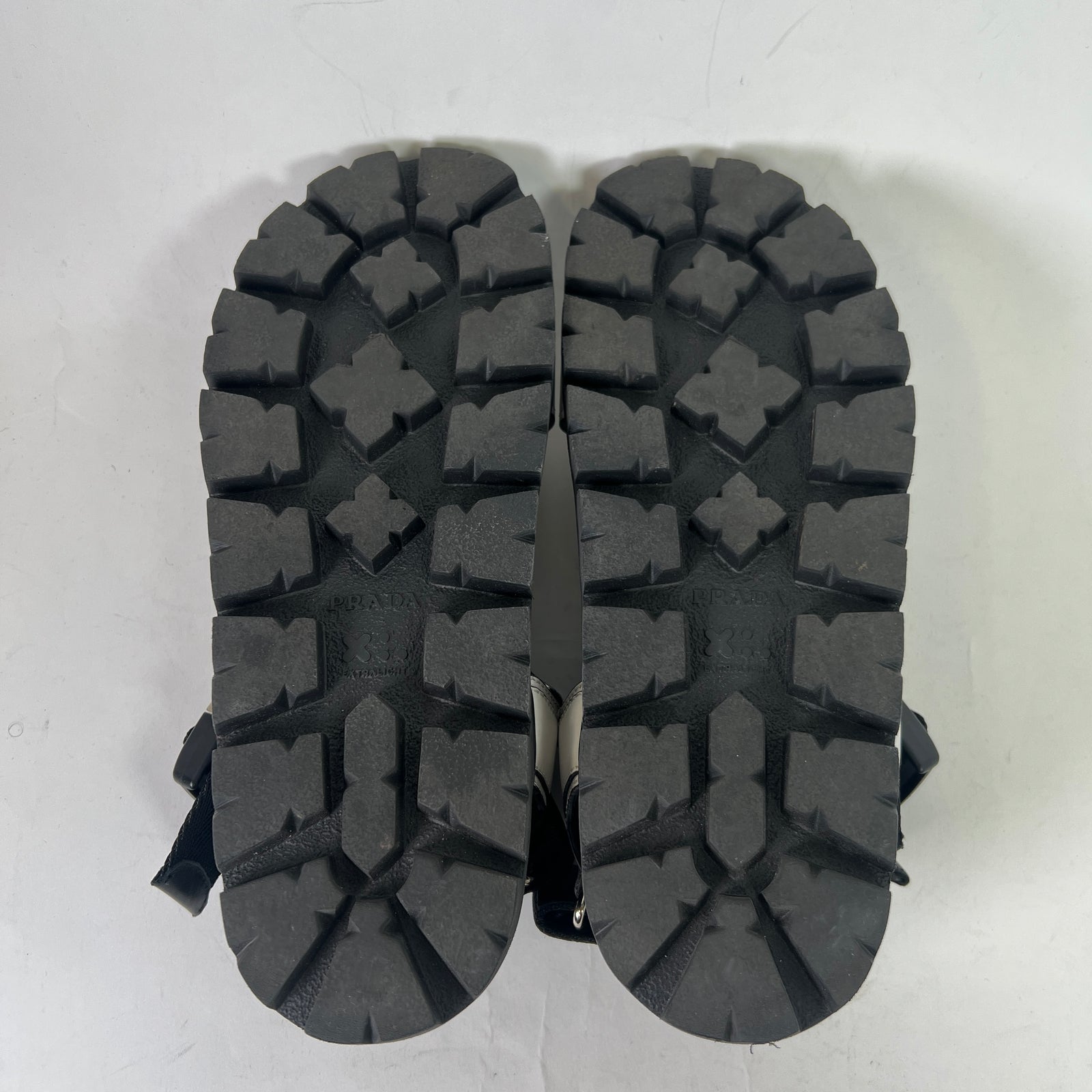 Prada Two-Tone Buckle Flat Sandals