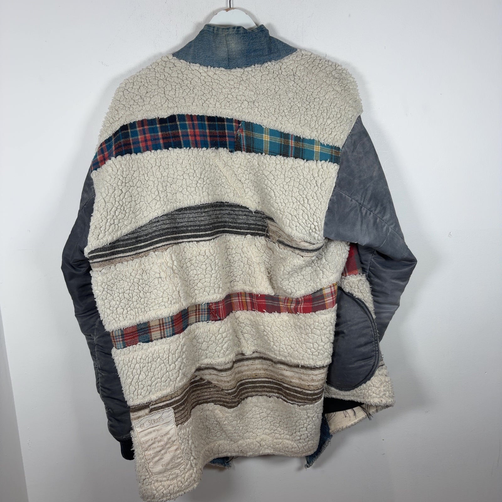 Greg Lauren Kimono Sherpa Patchwork Light Jacket