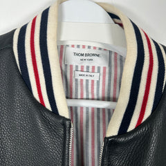 Thom Browne Deerskin Leather Varsity Jacket Size 1