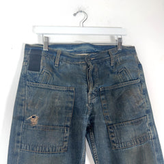 Rick Owens Slab Oil Stain Blue Jeans