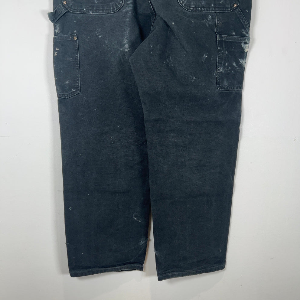 Carhartt White Paint Splatter Black 'Double Knee' Carpenter Pants