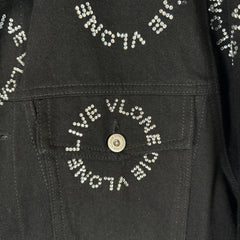 Vlone Black Rhinestone Denim Jacket Size L