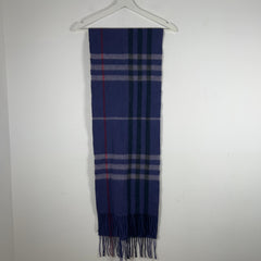 Burberry Purple Check Wool Scarf