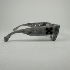 Off-White Gray Marble Arrow Square Frame Sunglasses
