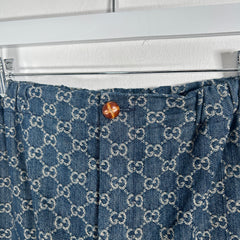 Gucci Denim Monogram Short Size L