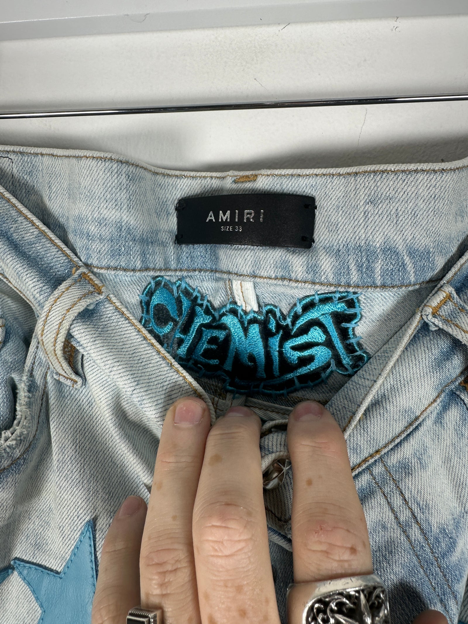 Amiri x Chemist Blue Star Patch Jeans Size 33
