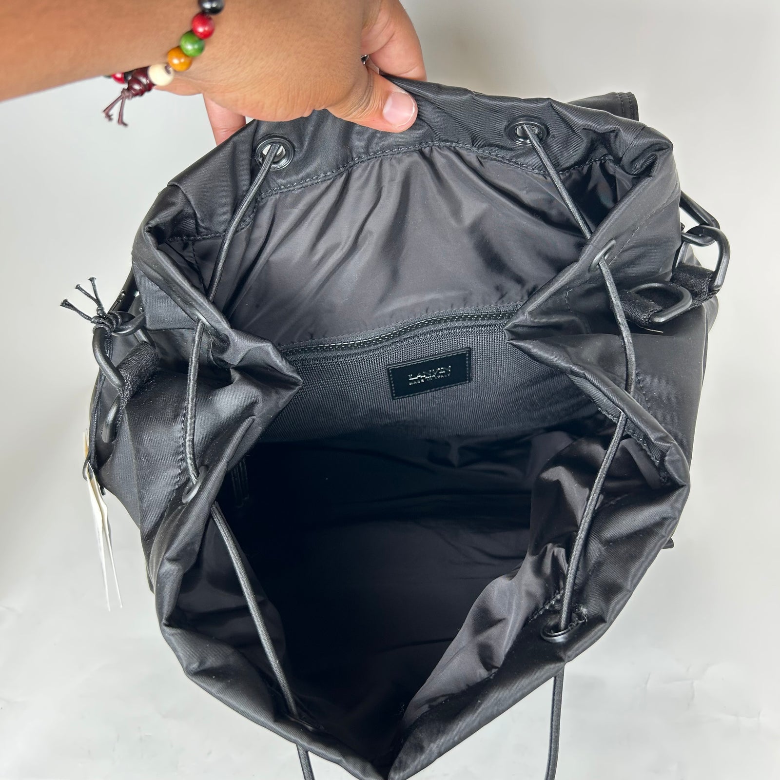Lanvin Black Travel Patches Backpack