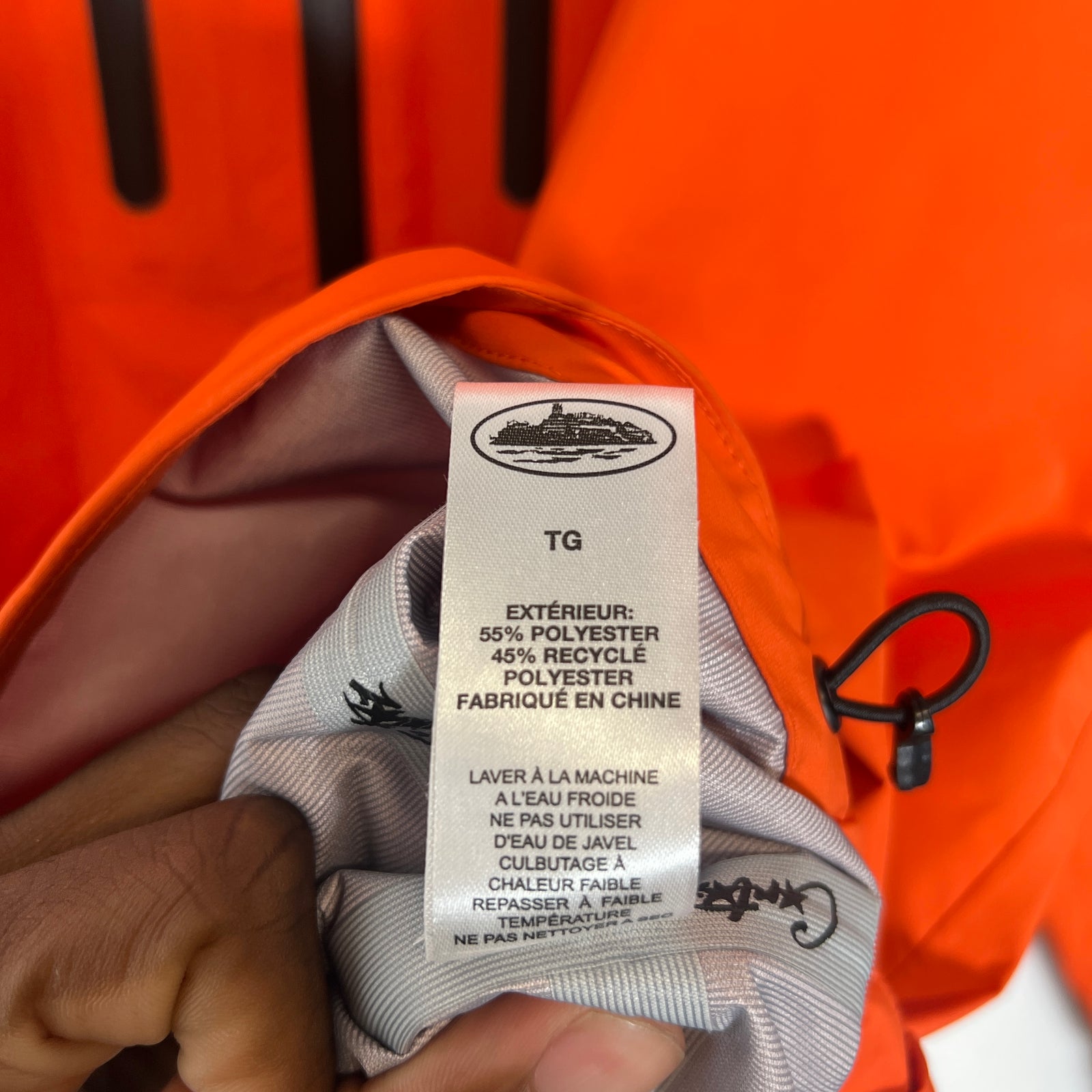 Corteiz Orange Elitework Waterproof Shell Jacket Size XL