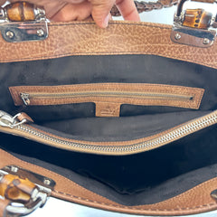 Gucci Brown Guccissma Bamboo Tote Bag