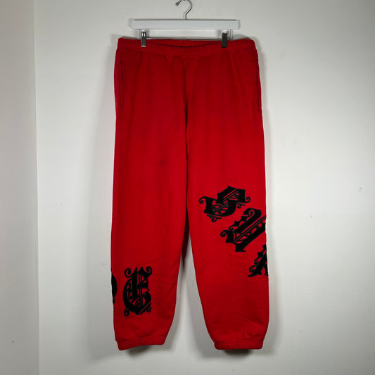 Supreme Red Old English Logo Sweatpants Size L