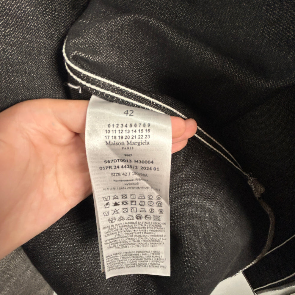 Maison Margiela 12oz Broken Twill Button Up Shirt - Caviar Size XL