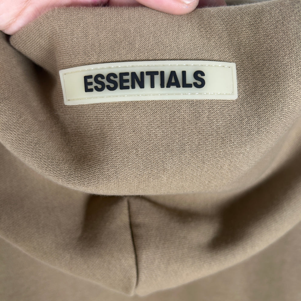 Essentials Brown Logo Hoodie Size M