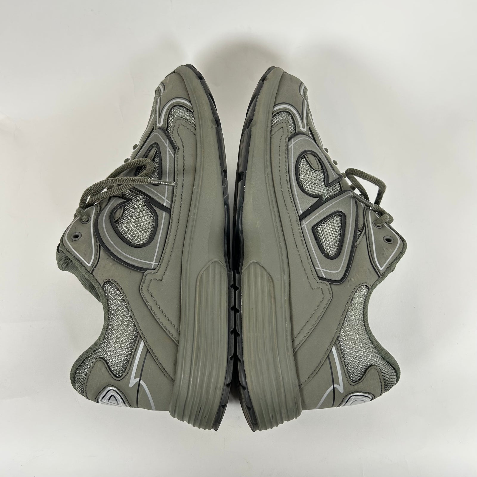 Dior B30 Khaki Green Microfiber Mesh Sneaker Size 42