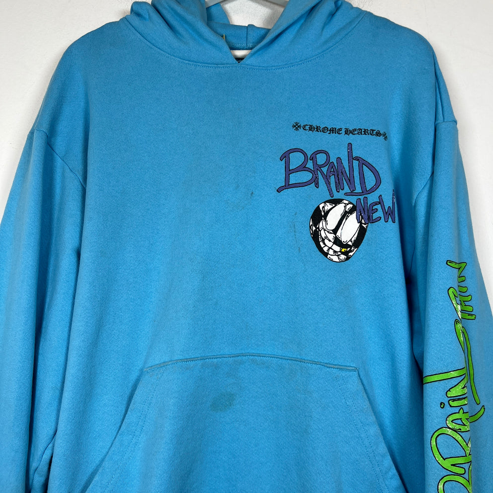 Chrome Hearts Blue Matty Boy Brain New Hoodie Size L