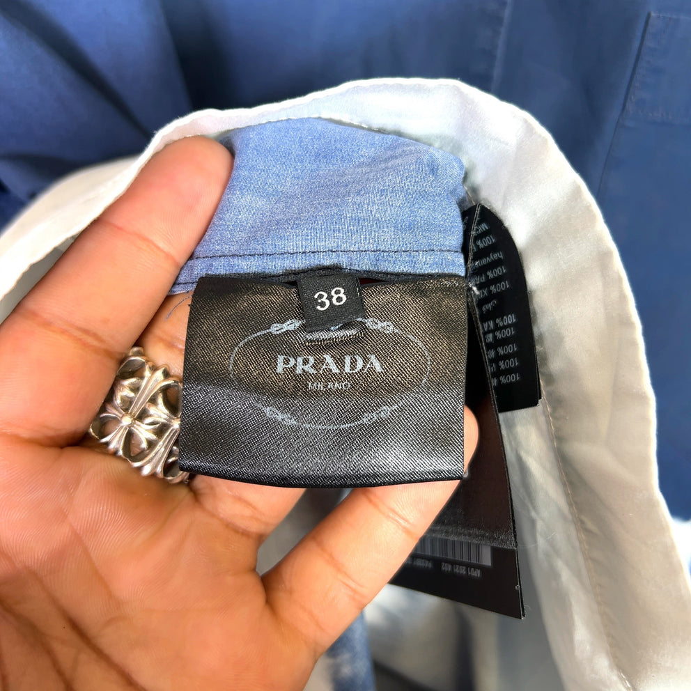 Prada Tye Dye Floral Poplin Camp Shirt