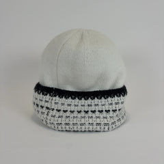 Chanel Wool Tweed Logo Beanie Hat