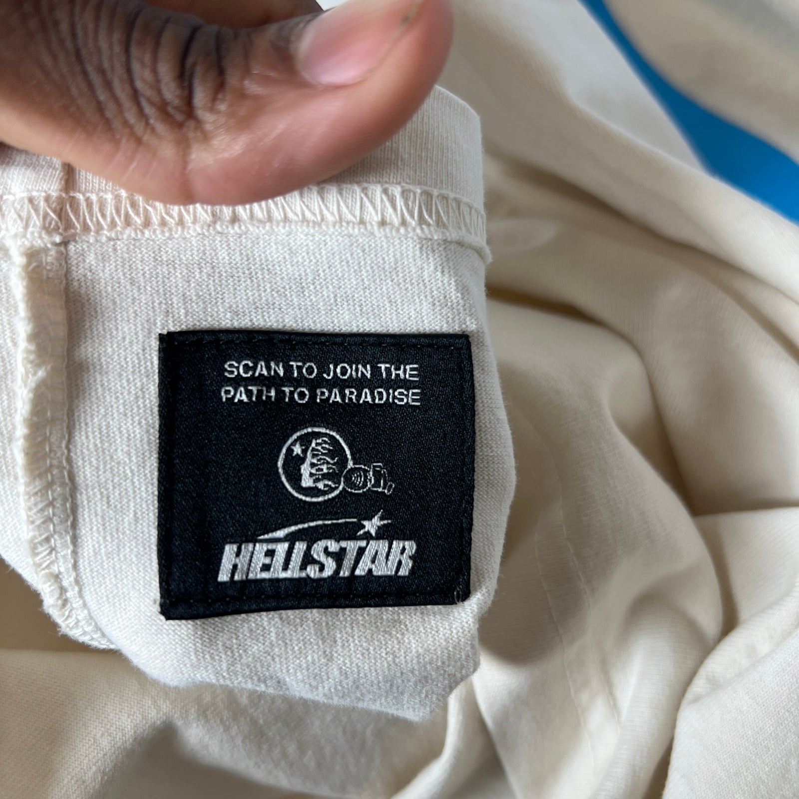 Hellstar Blue/Cream Logo T-shirt Size XL