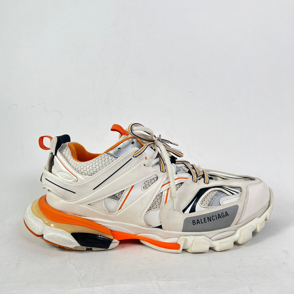 Balenciaga White/Orange Track Sneaker Size 45