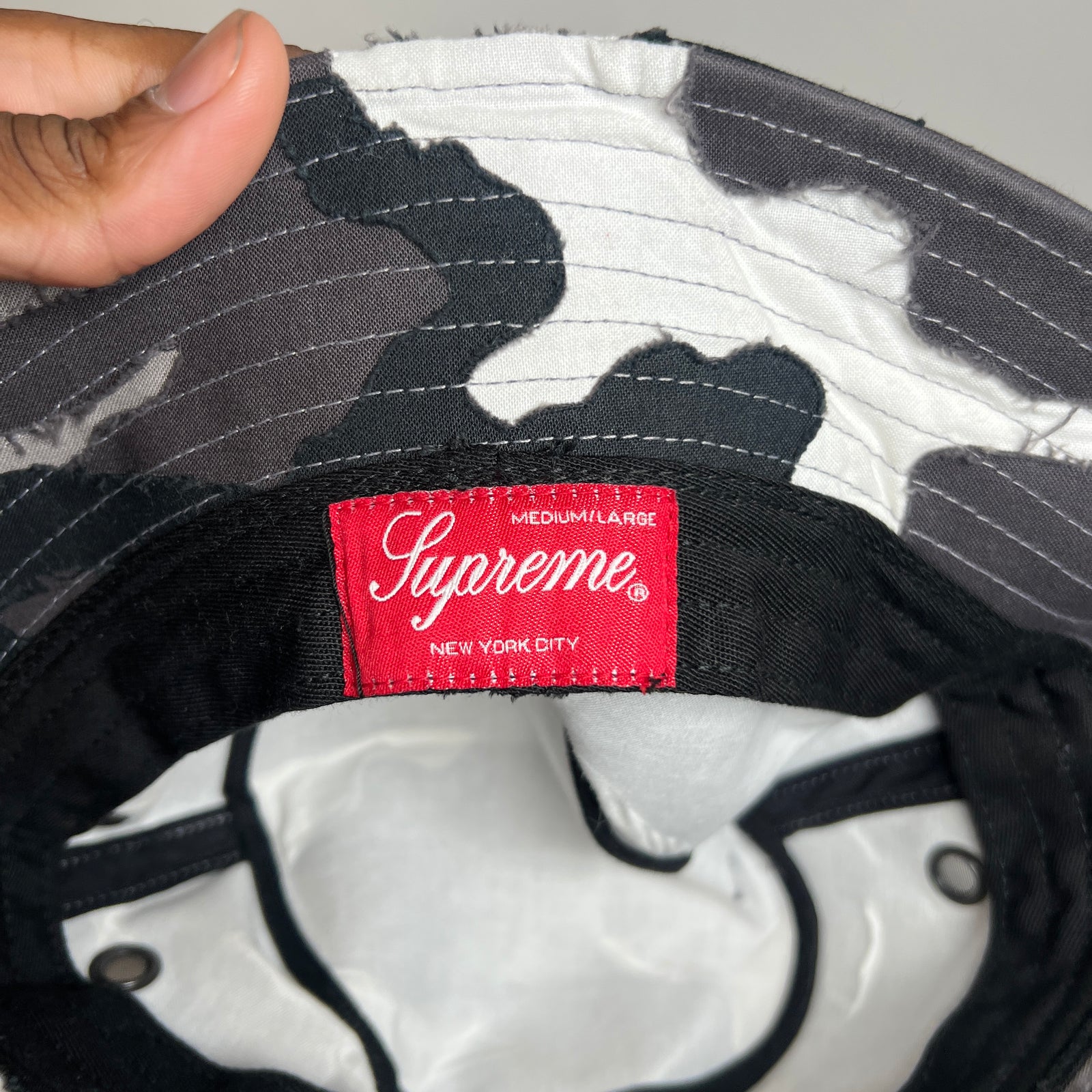 Supreme SS25 Layered Snow Camo Crusher Bucket Hat Size M/L
