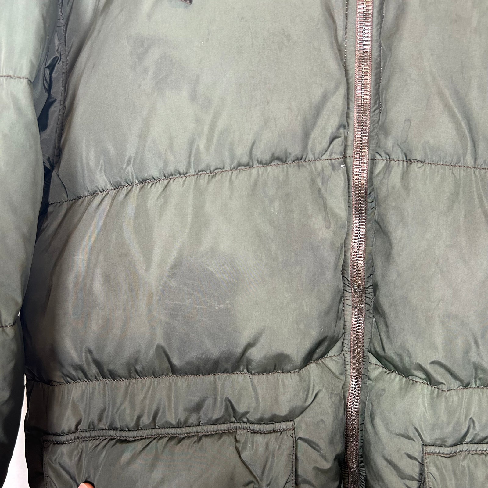 Prada Green Hooded Puffer Jacket Size S