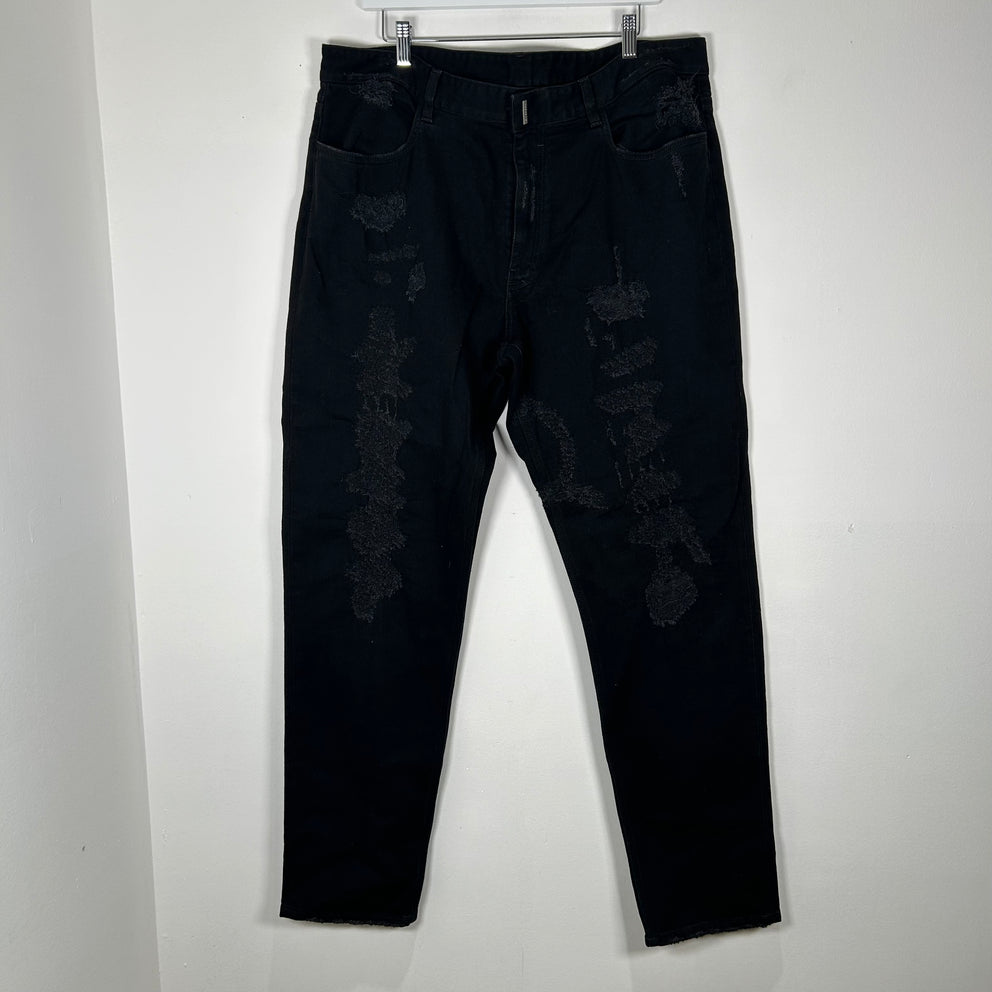 Givenchy Black Distressed Jeans Size 38