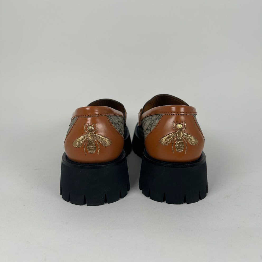 Gucci Harold Horsebit Canvas Printed Loafer Size 40