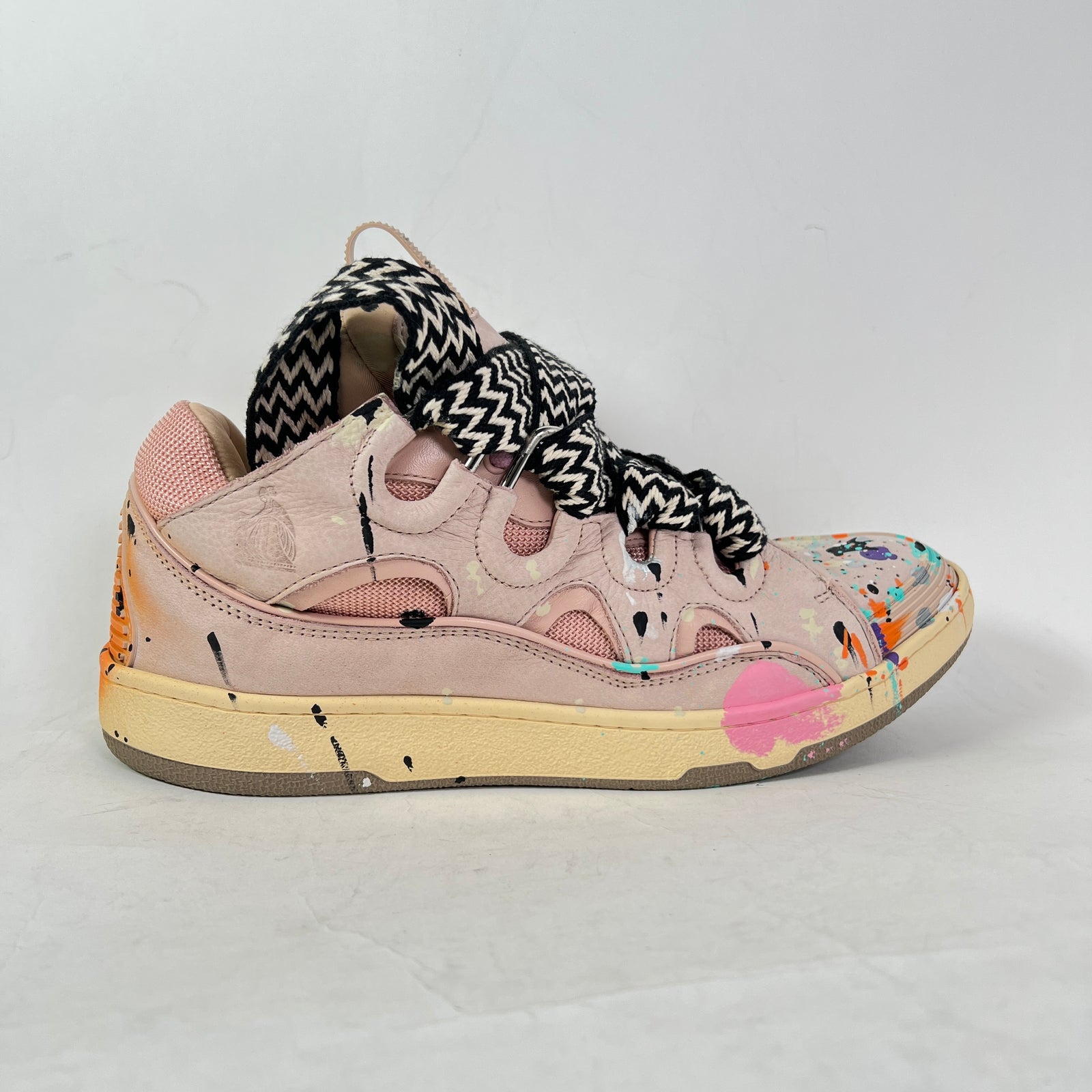 Lanvin X Gallery Dept Pink Paint Splatter Curb Sneaker Size 45