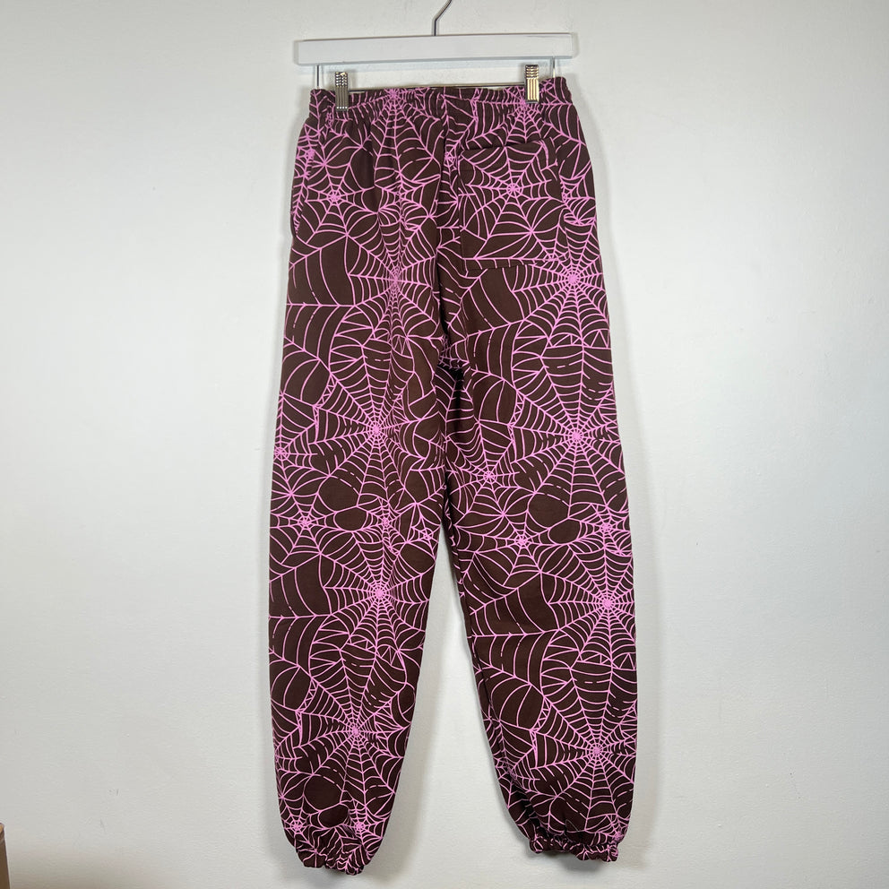 Sp5der Brown AOP Sweatpants Size S