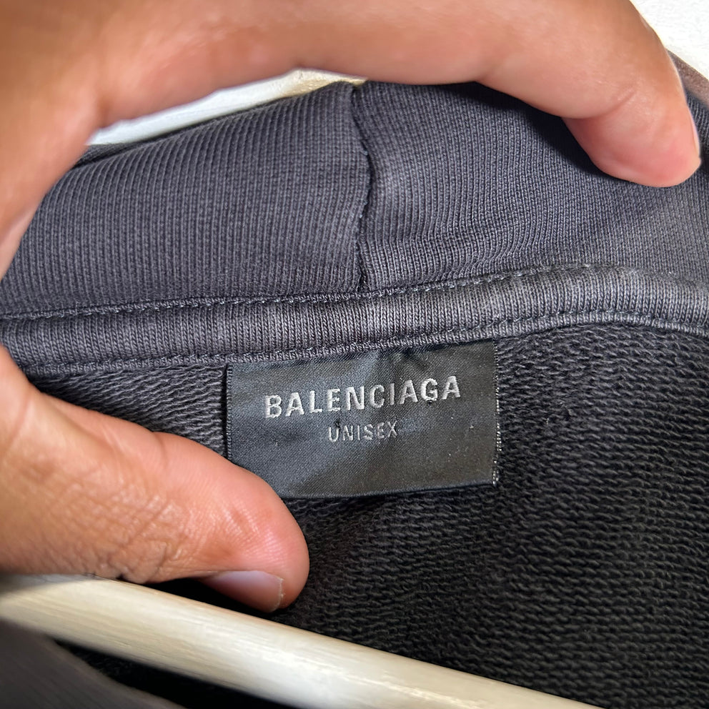 Balenciaga Vintage Black Paris Oversized Hoodie